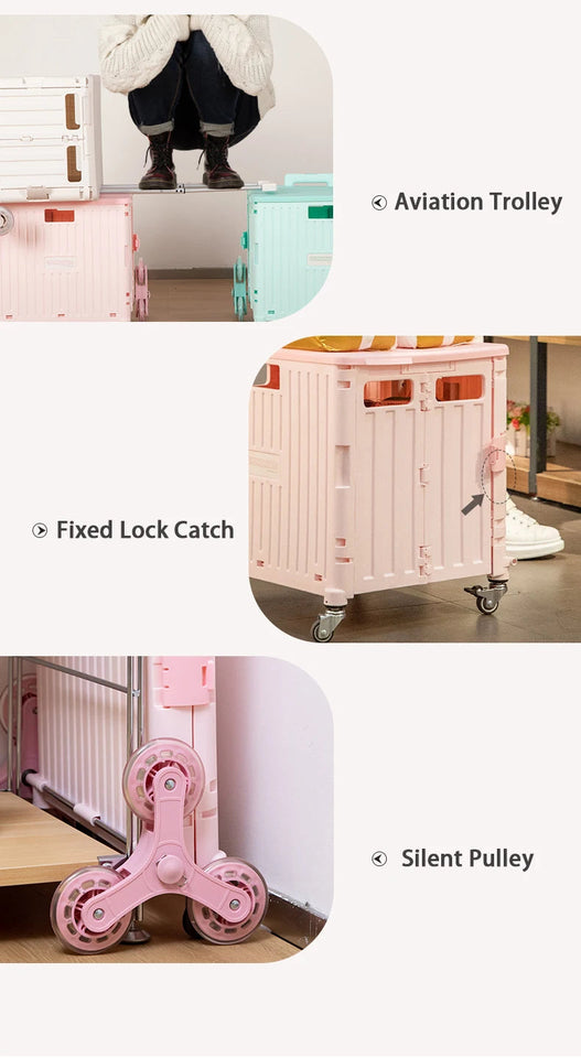 Climb Stair Trolley Cart Folding Grocery Shopping Cart Portable Folding Shopping Cart Aimak Store