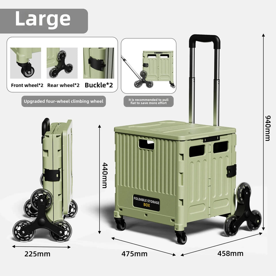 Portable and Foldable Shopping Cart,Home Multifunctional Grocery Cart, Outdoor Trolley Cart, Stall, Camping and Storage Box Aimak Store