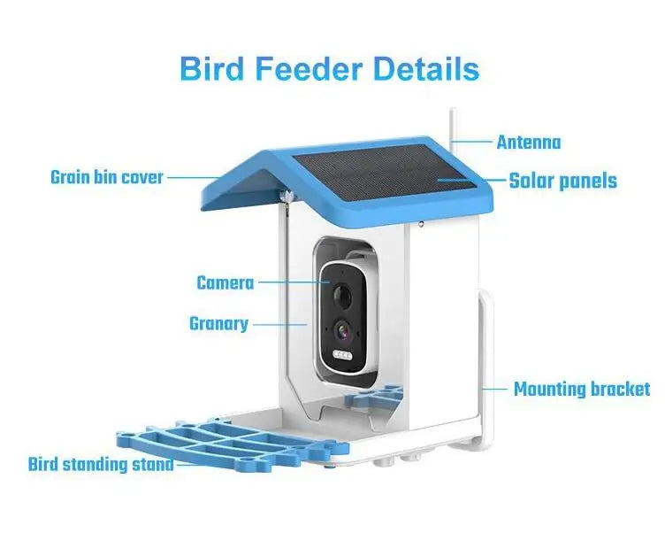 4MP iCsee APP  Solar Power AI Bird Feeder Wireless WIFI  PTZ IP Dome Camera Watch Bird Camera Home Security CCTV Monitor Aimak Store