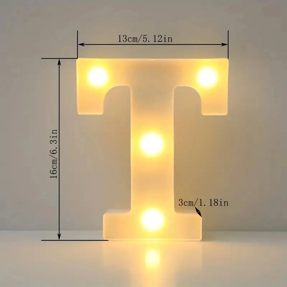 1pc White Decorative Led Light Up 6.3'' Number Letters Sign Night Lights Marquee For Home Wedding Party Birthday Christmas Decor Aimak Store