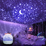 Crown Star Light Projection Rotating Star Bedroom Ceiling Atmosphere Night Lamp Stars Childrens Birthday Gift with Films Sheet Aimak Store