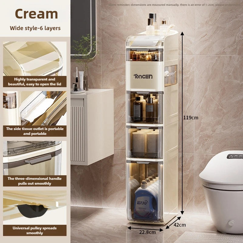 Bathroom crevice wardrobe storage cabinet, bathroom shelf, bathroom toilet storage cabinet, toilet side storage cabinet Aimak Store