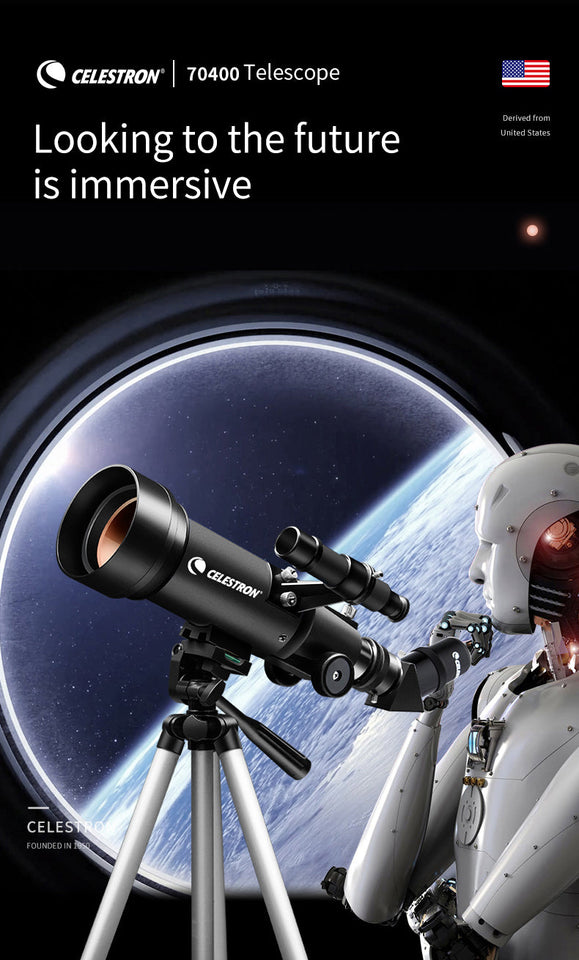 Celestron Travel Scope 70mm 70400 AZ Refractor Astronomical Telescope Portable 10-165X Zoom Monocular For Kids Beginner Gifts Aimak Store