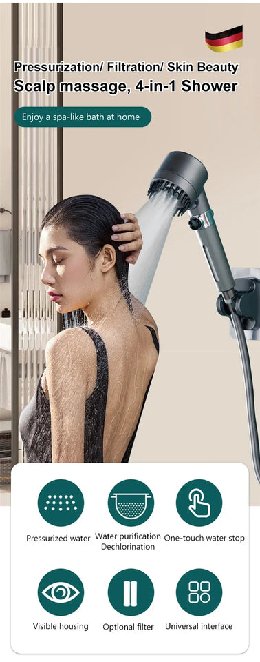 Xiaomi MiJia Shower Head High Pressure Filter Showerhead 3 Mode Water Saveing Massage Shower Head with Hose Bathroom Accessories Aimak Store