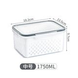 Multipurpose Refrigerator Storage Container with Drain Basket Crisper and Storage Box for Fruits Vegetables Aimak Store