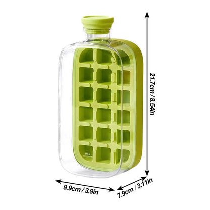 Portable  Silicone Freezer Ice Trays zero-contact pressure ice cube mold Whiskey Ice Cream Silicone Water Bottle Ice Cube Maker