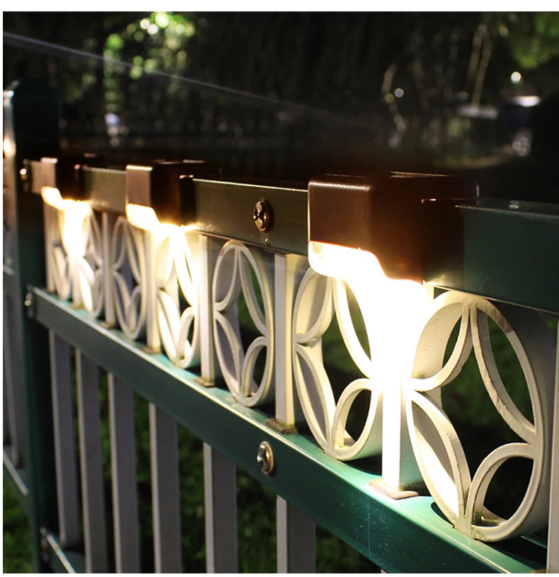 1/4/8/12/pcs Solar LED Lights Outdoor Garden Light Deck Lamp Solar Stairs Light Waterproof Solar Step Lamp Patio Garden Decor Aimak Store