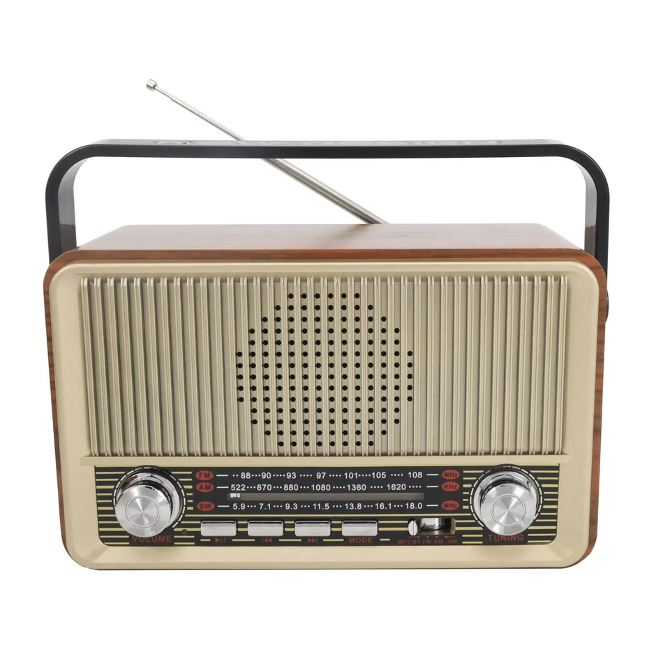 Portable Wooden Retro Bluetooth Speaker Radio FM / AM / SW  Card TF USB MP3 Music Player Aimak Store