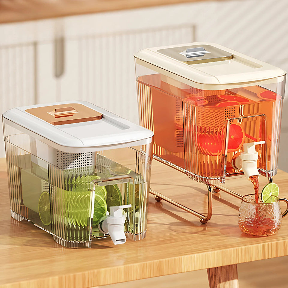 Cold Kettle with Faucet Household Put Refrigerator Fruit Tea Drinks Large Capacity High Temperature Resistant Cool Water Bottle Aimak Store