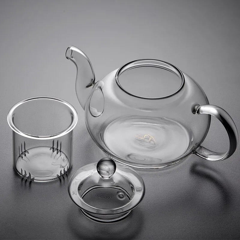 400ml/1000ml Heat-resistant Glass Tea Pot Flower Kettle Kung Fu Teawear Set Tea Strainer Infuser Puer Oolong Barley Pot Teaware Aimak Store