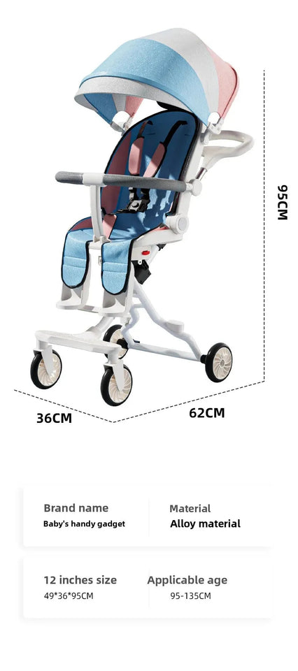 Ultra-light Foldable Baby Stroller Child High Viewpoint Sit-Lie Baby Pushchair Infant Pram Toddler Walker Kids Wheelbarrow Aimak Store