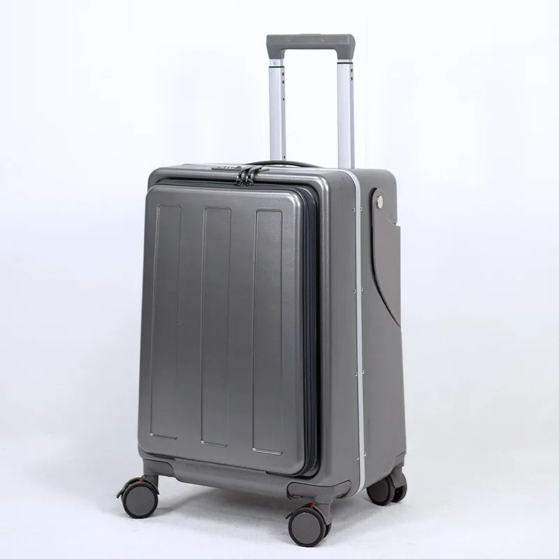 2025 New Suitcase with Seat for Kids Front Open Lid Suitcases on Wheels Kids Trolley Luggage Aluminium Frame 20/22 inch Aimak Store