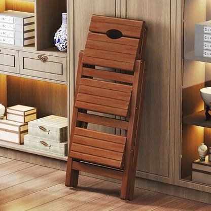 Multi-functional Bamboo Wood Folding Ladder Chair Kitchen Hat Rack 2 Step Ladder Province Space Stair Chair Plant Rack Furniture