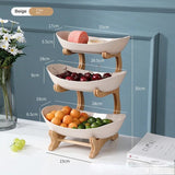 Living Room Home Three-layer Plastic Fruit Plate Snack Dish Creative Modern Dried Fruit Basket Candy Cake Stand Bowl New Style Aimak Store