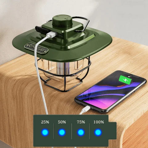 LED Camping Lamp Retro Hanging Tent Lamp Waterproof Dimmable Camping Lights USB Recharge Emergency Light Lantern for Outdoor Aimak Store