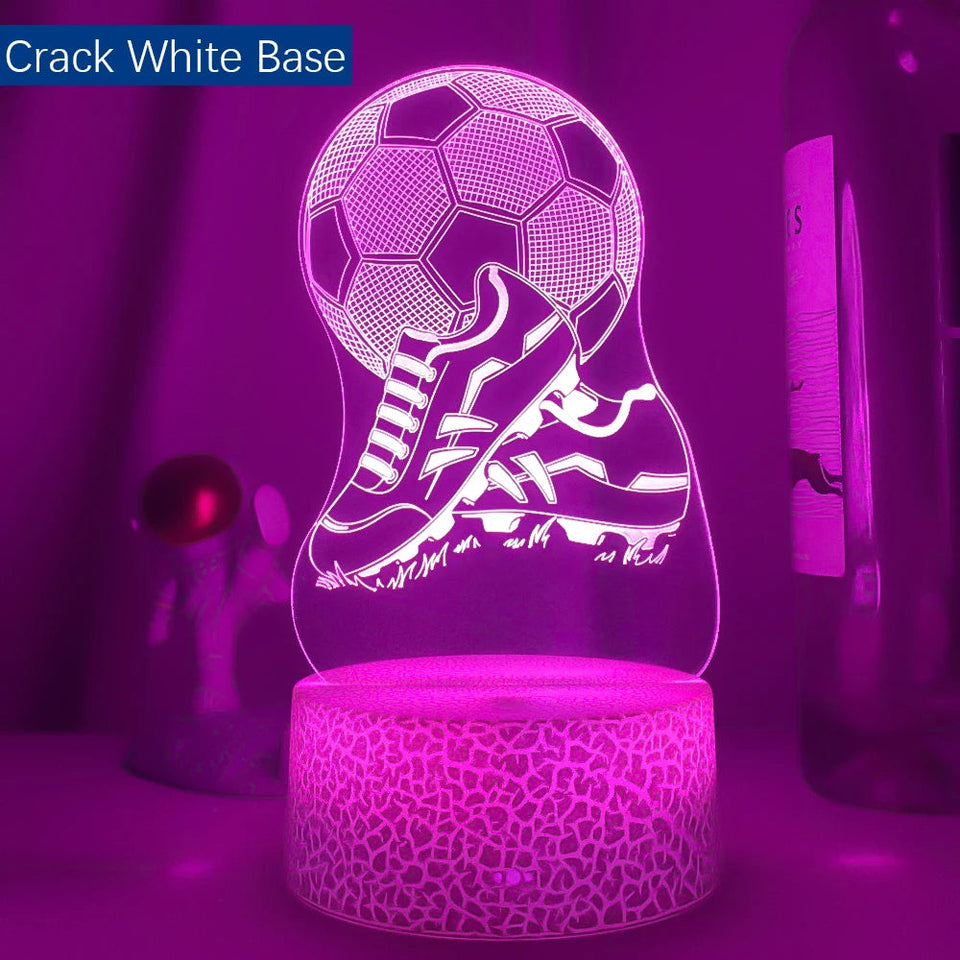 New 3d Illusion Kids Night Light Football 7 Colors Changing Nightlight for Child Bedroom Atmosphere Soccer Room Desk Lamp Gifts Aimak Store