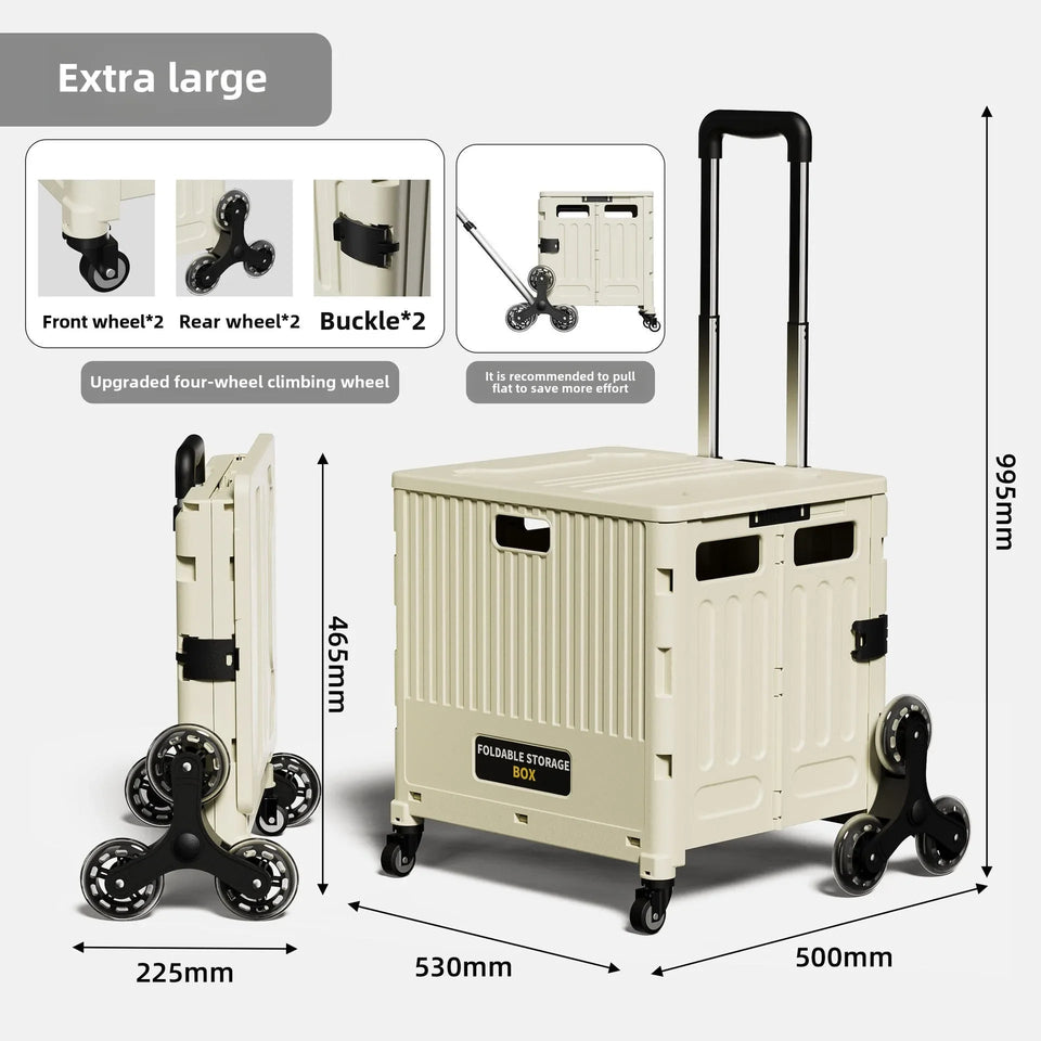 Portable and Foldable Shopping Cart,Home Multifunctional Grocery Cart, Outdoor Trolley Cart, Stall, Camping and Storage Box Aimak Store