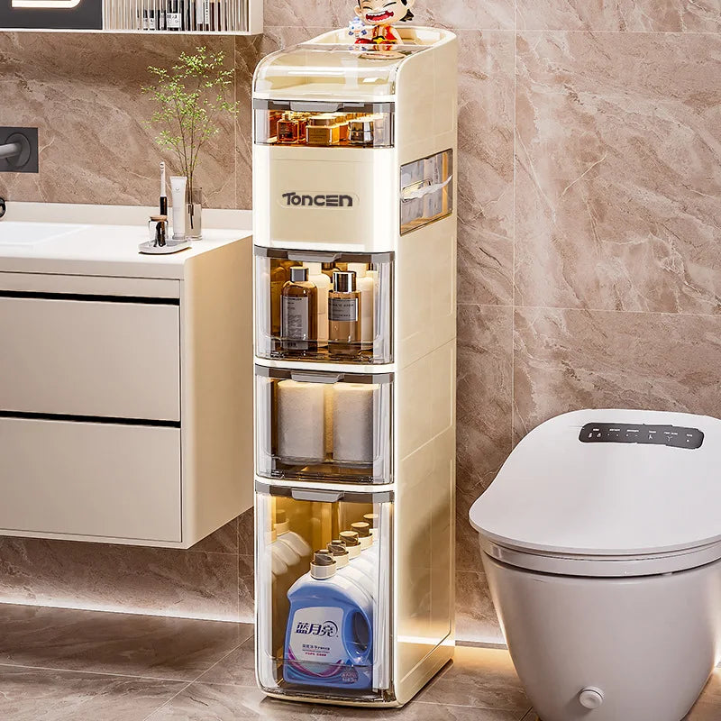 Bathroom crevice wardrobe storage cabinet, bathroom shelf, bathroom toilet storage cabinet, toilet side storage cabinet Aimak Store