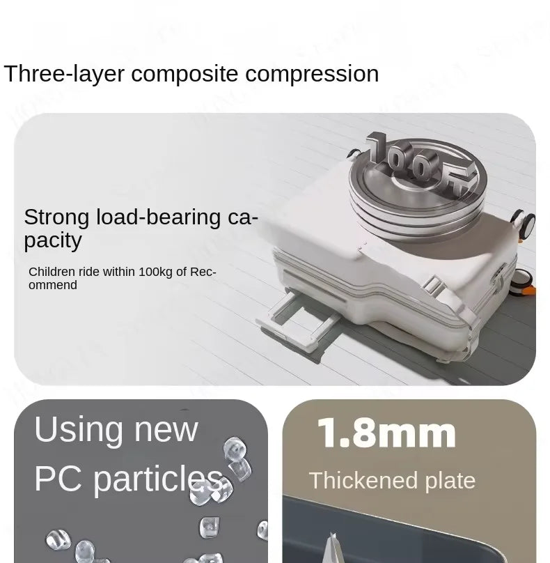 Travel suitcases can sit and ride children's luggage new lazy walking children trolley case boys girls wooden horse suitcase Aimak Store