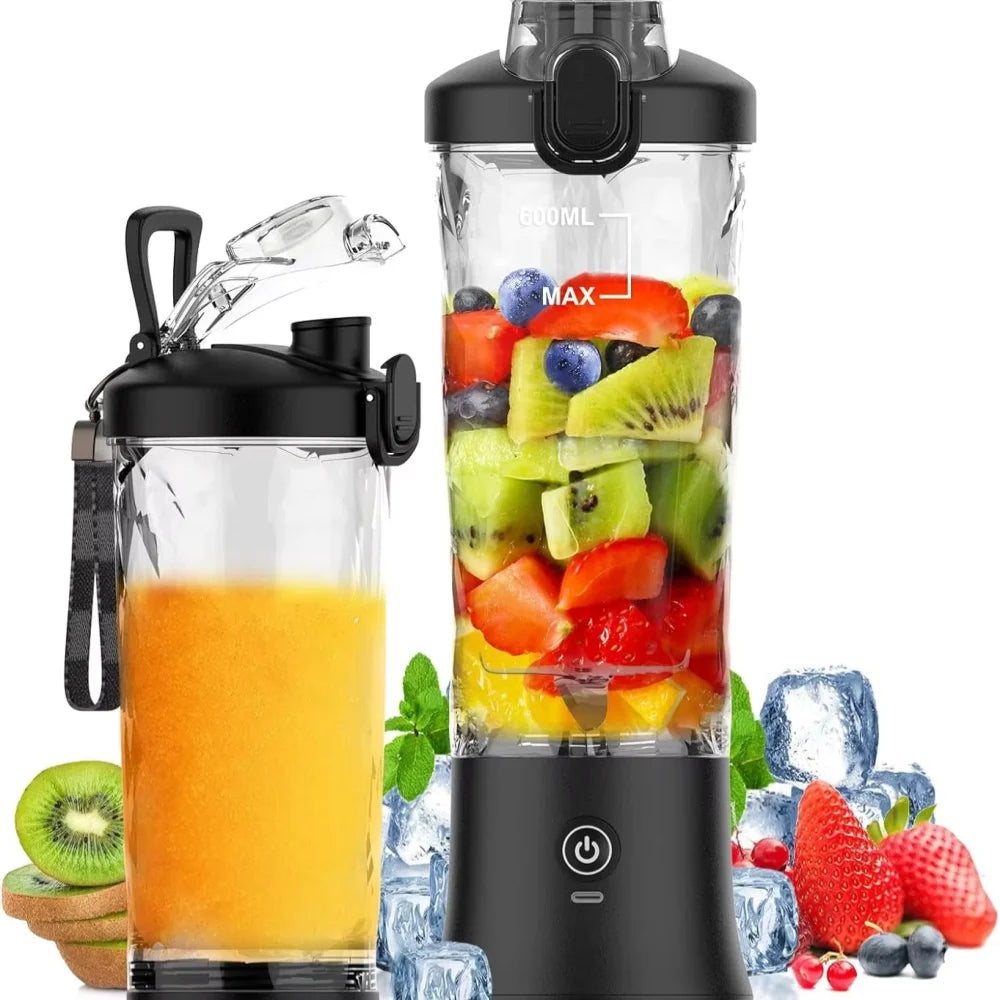 New Portable Blender 600ML Electric Juicer Fruit Mixers 4000mAh USB Rechargeable Mini Smoothie Blender Orange Juicer Machine Aimak Store