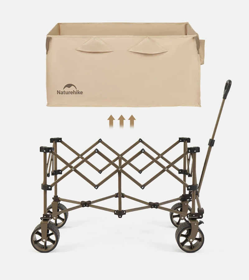 Naturehike Big Wheels Heavy Duty Folding Cart Outdoor Large Capacity Wagon Cart Beach Wagon For Sand Pull Trolley Camping Cart Aimak Store