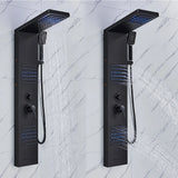 Black LED Shower Panel Tower System Rain Waterfall Shower Column Hydroelectricity Massage Body Spa Bath Shower Faucet Mixer Aimak Store