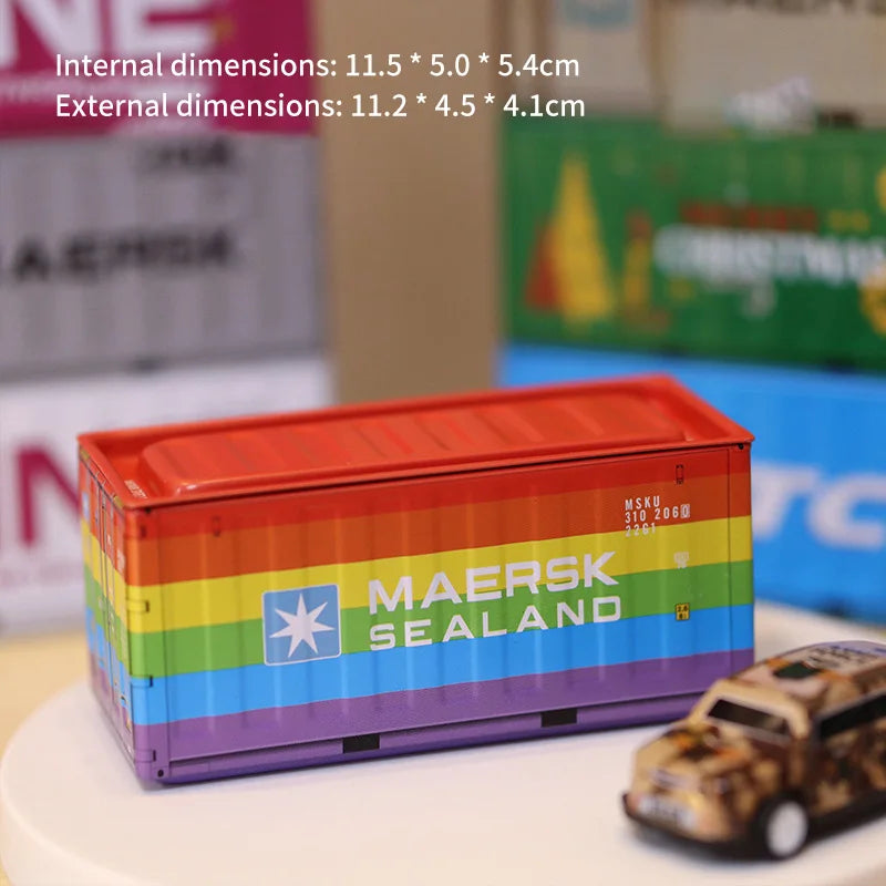 New Container Mini Iron Box Small Container Model Storage Box Creative Desktop Ornament Storage Rack Multi-Functional Metal Box Aimak Store