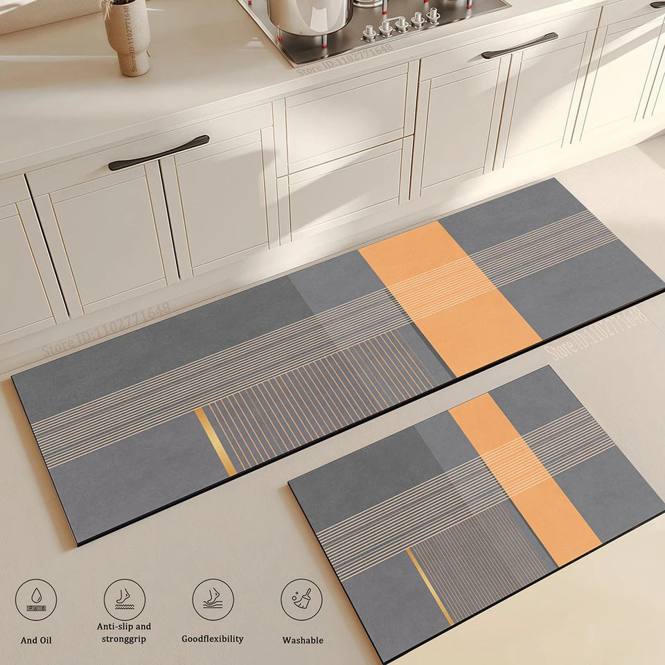 Super Absorbent Mat Kitchen Table Mat Absorbent Quick Drying Anti Slip Area Rugs Anti Oil Stain Floor Mat Washable Large Carpet Aimak Store