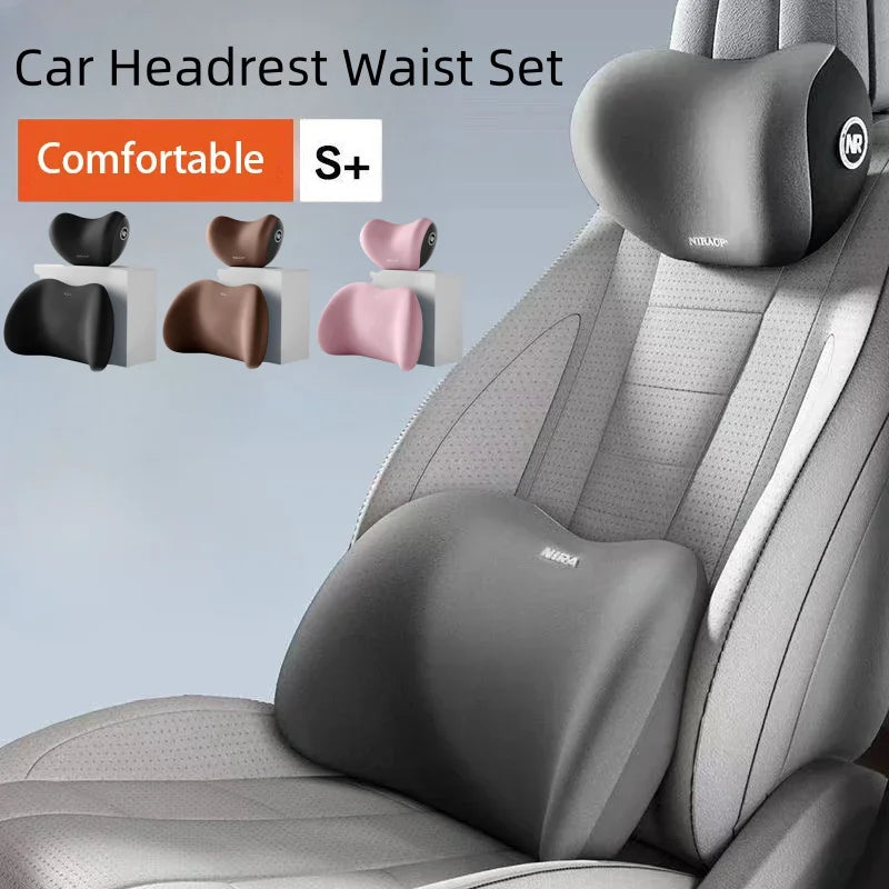 Ergonomic Memory Foam Car Seat Cushion - Lumbar Support & Neck Pillow For All-Season ComfortSynthetic Fiber Car Accessories Aimak Store