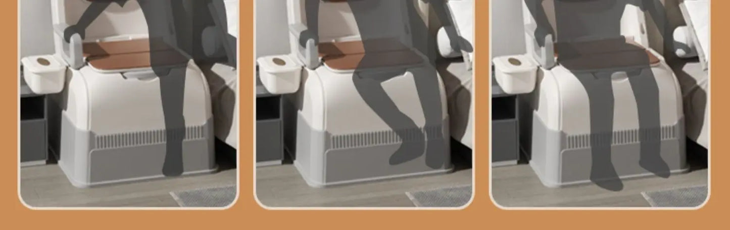 Ergonomic Elderly Toilet, Detachable Armrest, Heightened Portable Seat, Soft Backrest Comfort Chair for Pregnant Women