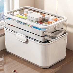 Household Medicine Box Large-capacity Medicine Multi-layer Sorting Storage Box Portable Storage Box for Groceries Aimak Store