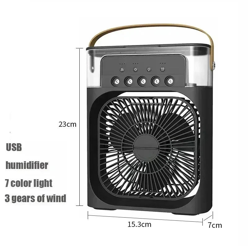 New 3 In 1 Fan AIr Conditioner Household Mini Air Cooler LED Night Light Portable Humidifier Air Adjustment Fan Office Home Fan Aimak Store