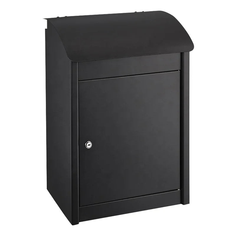 AJF Large Waterproof Outdoor Metal Mailbox Parcel Delivery Drop Box Wall Mount Home Garden Use Steel Newspaper Storage Post Lock Aimak Store