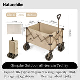 Naturehike Big Wheels Heavy Duty Folding Cart Outdoor Large Capacity Wagon Cart Beach Wagon For Sand Pull Trolley Camping Cart Aimak Store