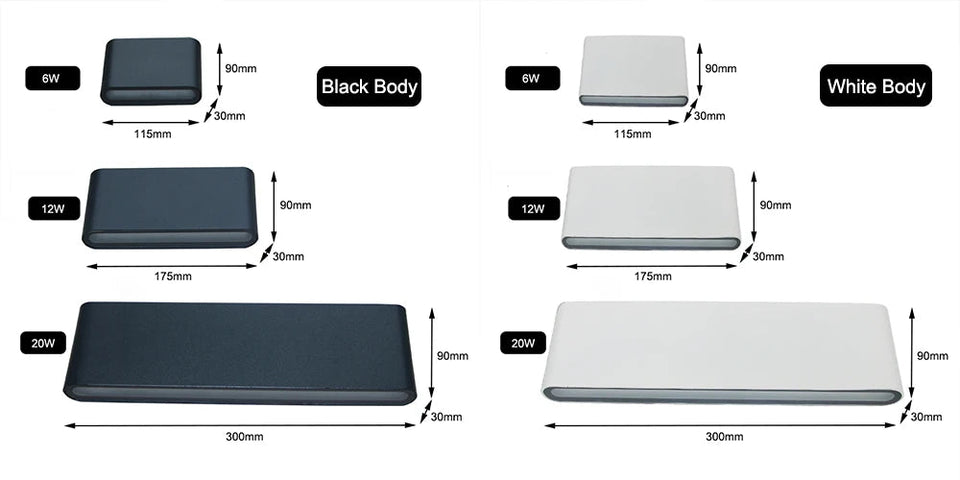 6W 12W 24W LED Outdoor Waterproof Wall Lamp Bedroom Living Room Balcony Wall Light Aluminum Exterior Wall Lamp Sconce Fixtures Aimak Store