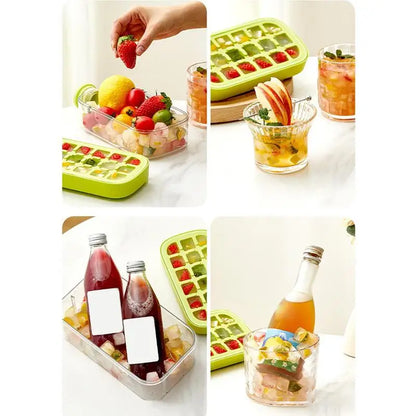 Portable  Silicone Freezer Ice Trays zero-contact pressure ice cube mold Whiskey Ice Cream Silicone Water Bottle Ice Cube Maker