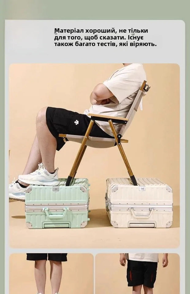 Aluminum Frame Travel Suitcase Faionable Multi-Functional Lage with Cup Holder Universal Wheel Carry-On for Men And Women Aimak Store