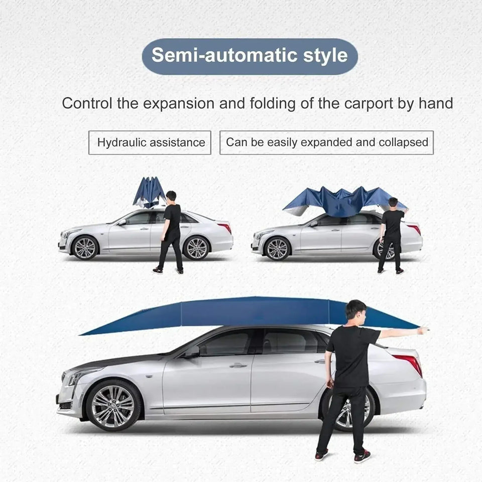 4.2M/4.6M Anti-UV Automatic Folding Sun Shade Covering Rooftop Car Cover Waterproof Car Umbrella with Remote Control Aimak Store