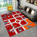 Child Playmat Highway City Traffic Playroom Area Rug Large Carpet Rug for Living Room Bedroom Decor Kids Play Non-slip Floor Mat Aimak Store