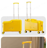 Travel suitcases can sit and ride children's luggage new lazy walking children trolley case boys girls wooden horse suitcase Aimak Store