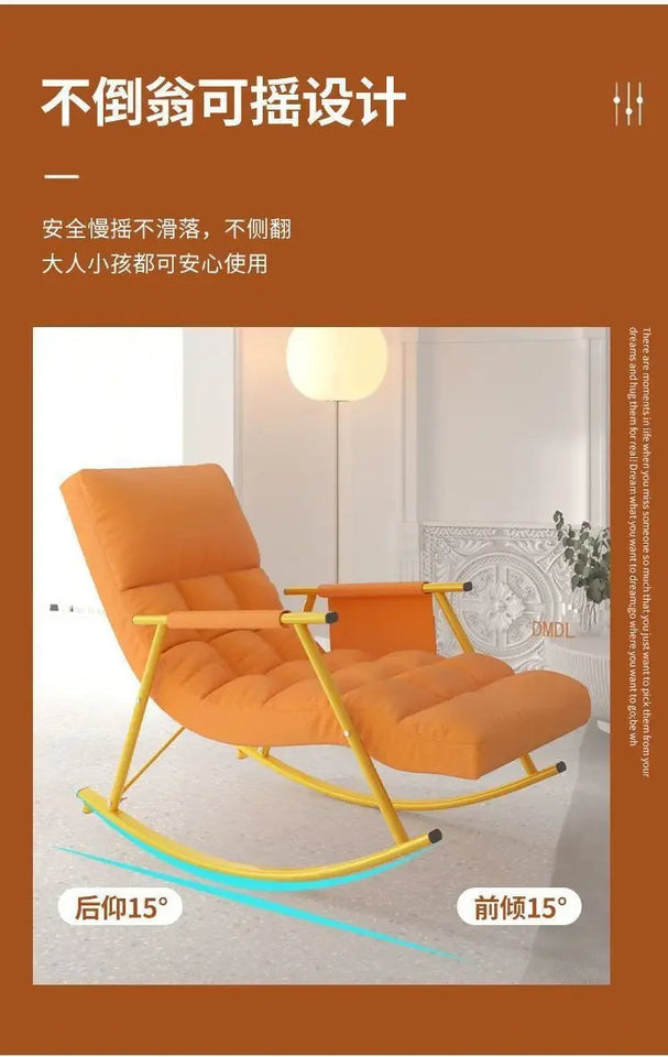 Rocking Chair Folding Nordic Balcony Lazy Chair Adult Leisure Technology Cloth Rocking chairs Sofa Bedroom Garden Lounge Seat Aimak Store