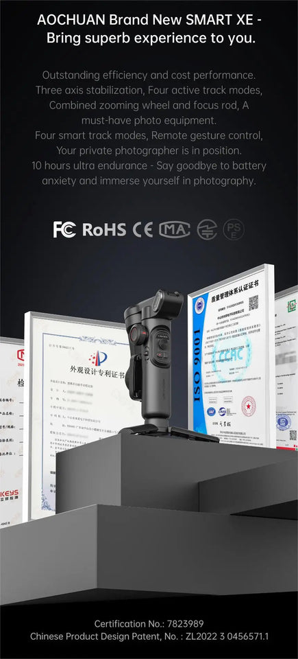 AOCHUAN 3-Axis Handheld Gimbal Stabilizer for Smartphone with Fill Light for iPhone Android Face Tracking Tiktok Vlog Smart XE Aimak Store