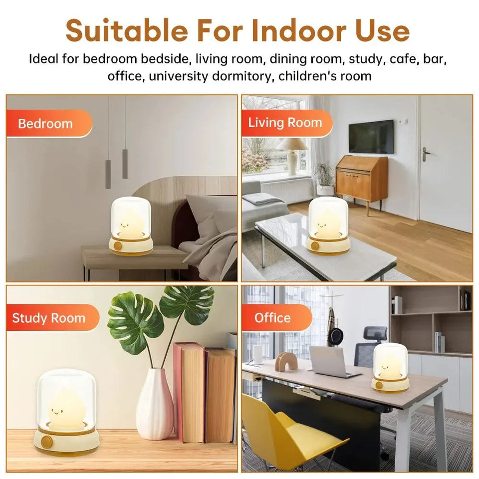 Mini Desktop LED Cute Night Lamp Creative USB Rechargeable Portable Cartoon Table Lamp For Coffee Bar Home Decor Hotel Bedroom Aimak Store