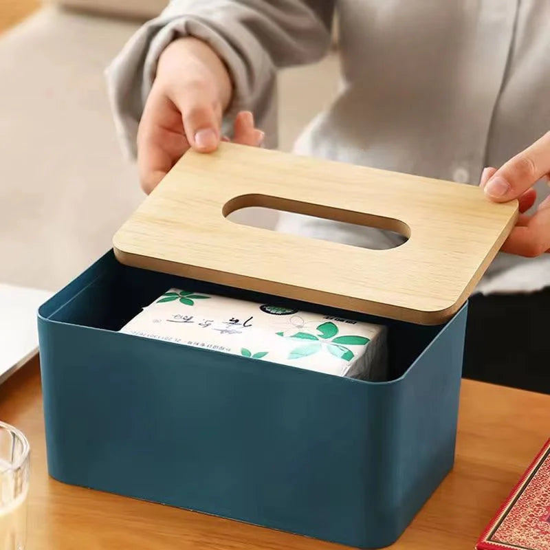 1pc Tissue Box Cover for Disposable Paper Facial Tissue, Rectangular Holder for Desk, Office Aimak Store