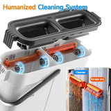 JOYBOS 40cm Spin Flat Mop Set Hand Free Wring With Dual Chamber Bucket Washable Microfiber Wet&Dry For Home Floor Cleaning Mops Aimak Store