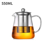 Heat Resistant Glass Teapot with Stainless Steel Tea Strainer Infuser Flower Kettle Kung Fu Teaware Set Puer Oolong Pot Aimak Store