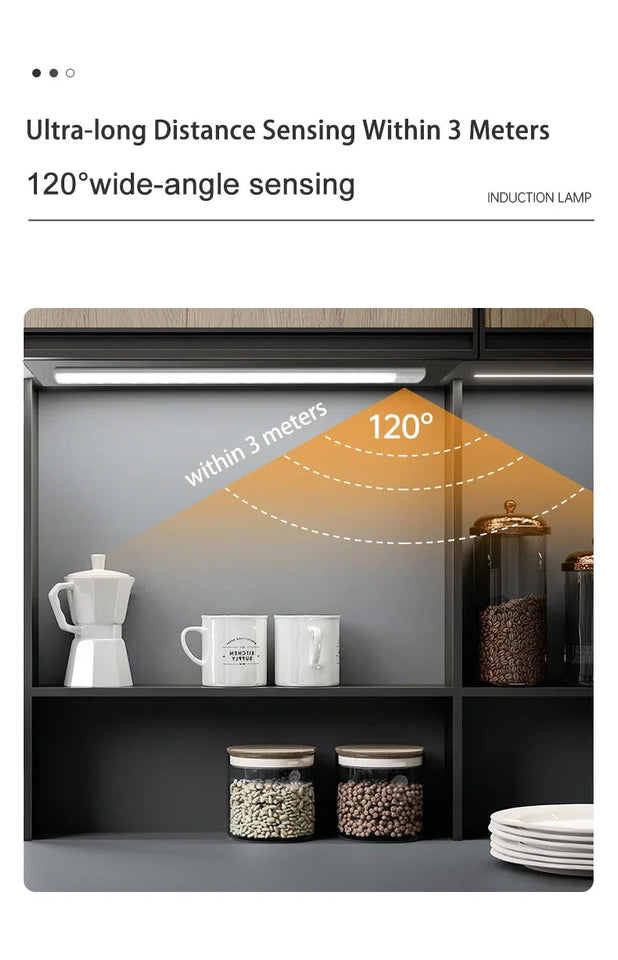 10/20/30/40/50CM Under Cabinet Led Light Sensor Movement Rechargeable Wireless Led Lamp Night Light Cupboard Bedroom Wardrobe Aimak Store