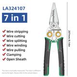 LAOA 8-In-1 Stainless Steel Multifunctional Wire Stripping Pliers LA324107 LA324108 Electric Measuring and Electricians Aimak Store