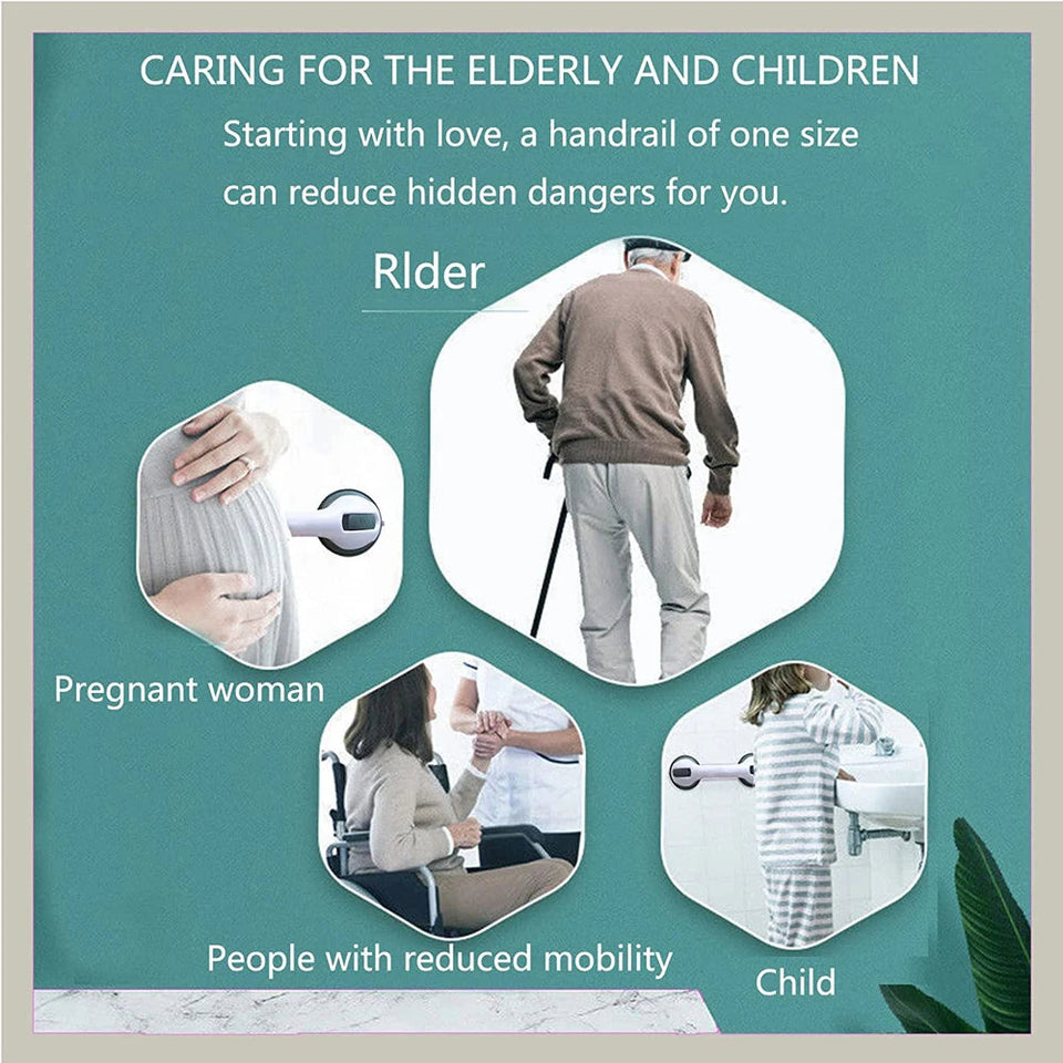 New Shower Handle Grab Bars Ultra Grip Dual Locking Safety Suction Cups Helping Handle Anti Slip Support for Toilet Bathroom Aimak Store