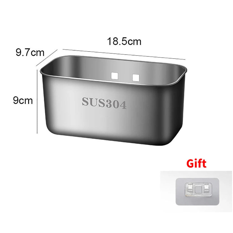 304 Stainless Steel Sink Strainer Basket Sink Filter Drain Fruit Vegetable Drainer Filte Leftovers Soup Garbage Box Kitchen Tool Aimak Store